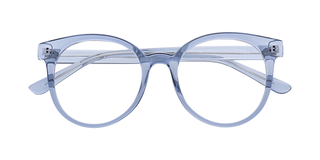 Florence Crystal  &  Light Blue PlasticEyeglass Frames for Glasses Direct, Closed View