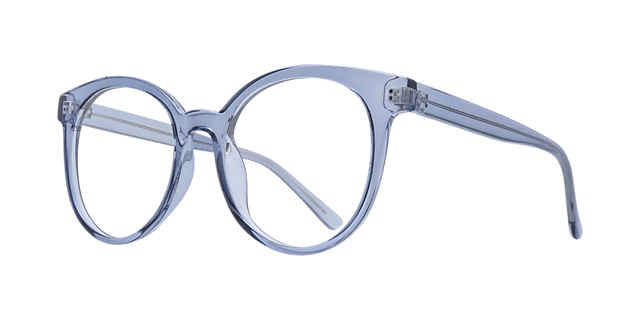 Florence Crystal  &  Light Blue PlasticEyeglass Frames for Glasses Direct, Angle View