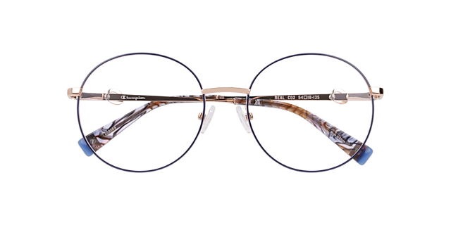 Cureal Blue MetalEyeglass Frames for Glasses Direct, Closed View