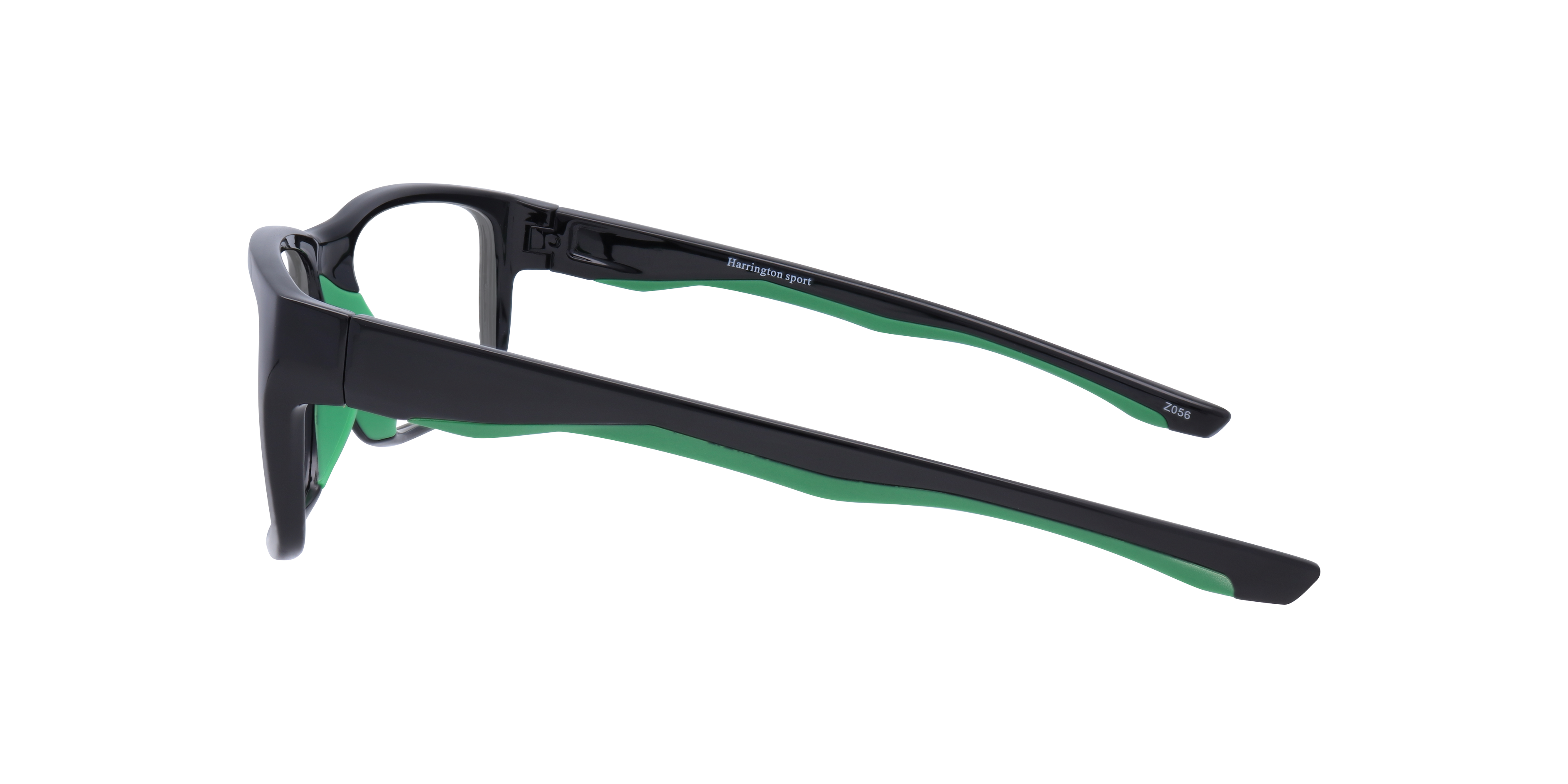 Beat Shiny Black Green AcetateEyeglass Frames for Glasses Direct, Side View