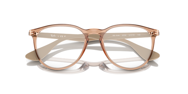 RB7046 Transparent Brown PlasticEyeglass Frames for Glasses Direct, Closed View