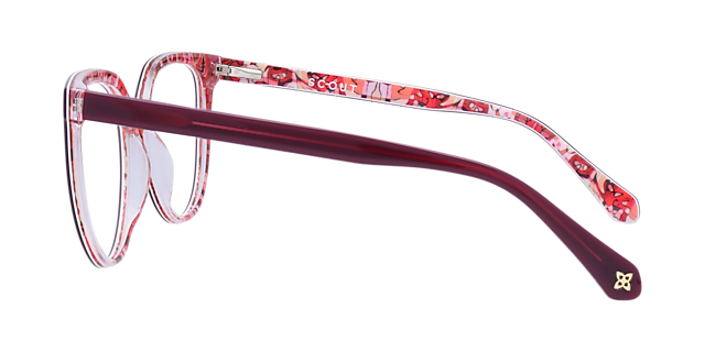 Gloria Milky Dark Pink & Flowers AcetateEyeglass Frames for Glasses Direct, Side View