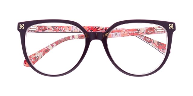 Gloria Milky Dark Pink & Flowers AcetateEyeglass Frames for Glasses Direct, Closed View