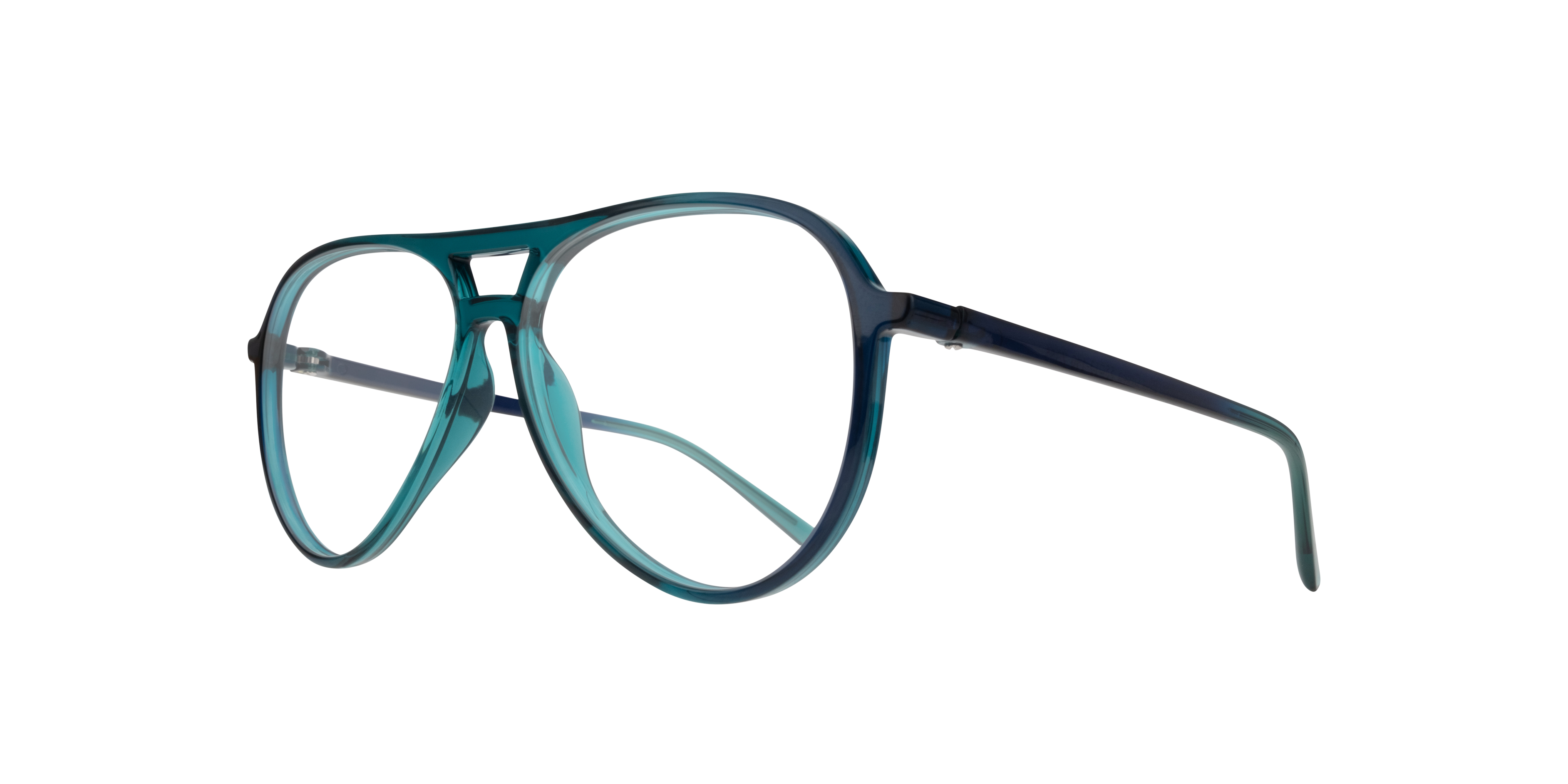 Harquin Gradient Blue & Green PlasticEyeglass Frames for Glasses Direct, Angle View