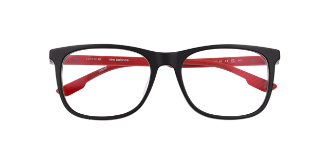 Nb4193 Black Red AcetateEyeglass Frames for Glasses Direct, Closed View