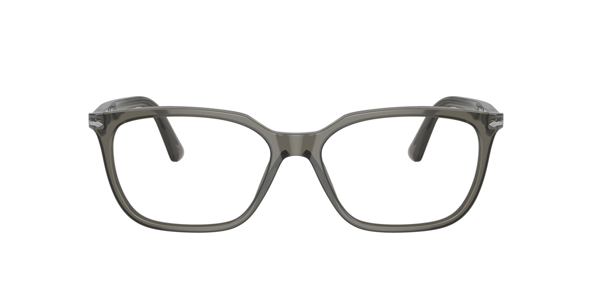 Persol Men's Taupe Grey Transparent Rectangle Acetate Eyeglasses Online - Full Rim - Po3298v