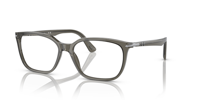 PO3298V Taupe Grey Transparent AcetateEyeglass Frames for Glasses Direct, Angle View