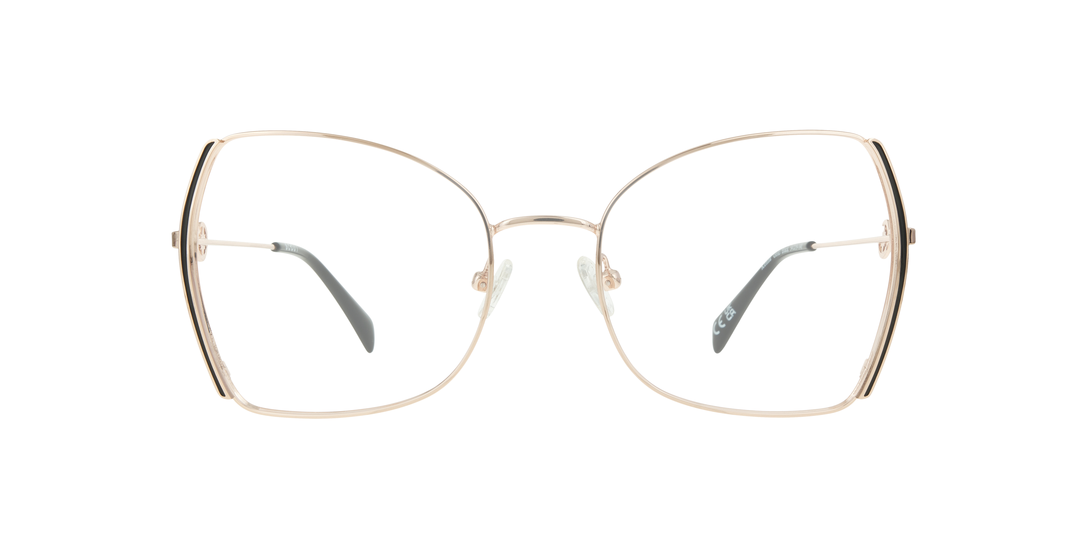Kenna Gold & Black MetalEyeglass Frames for Glasses Direct, Front View