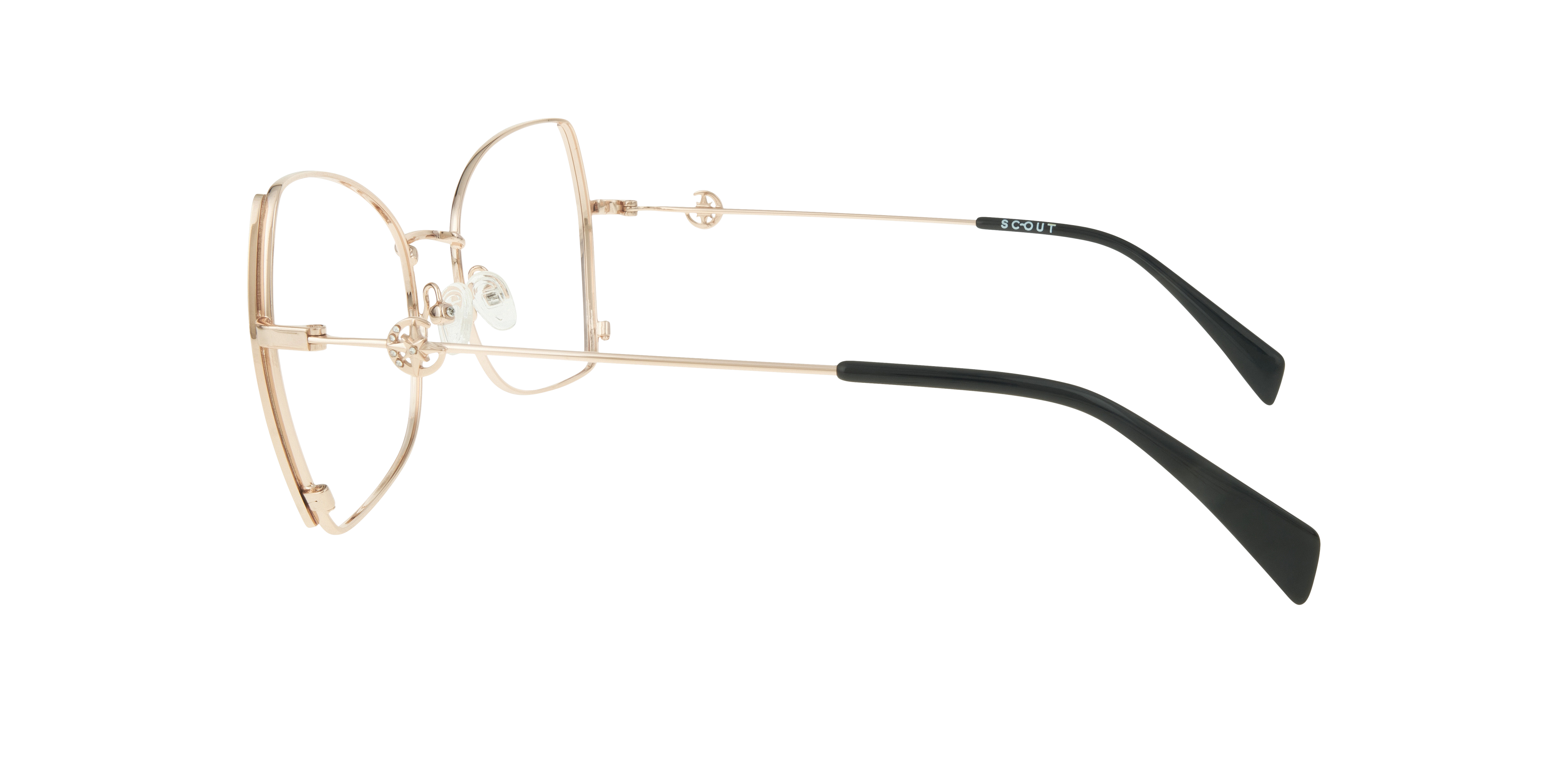 Kenna Gold & Black MetalEyeglass Frames for Glasses Direct, Side View
