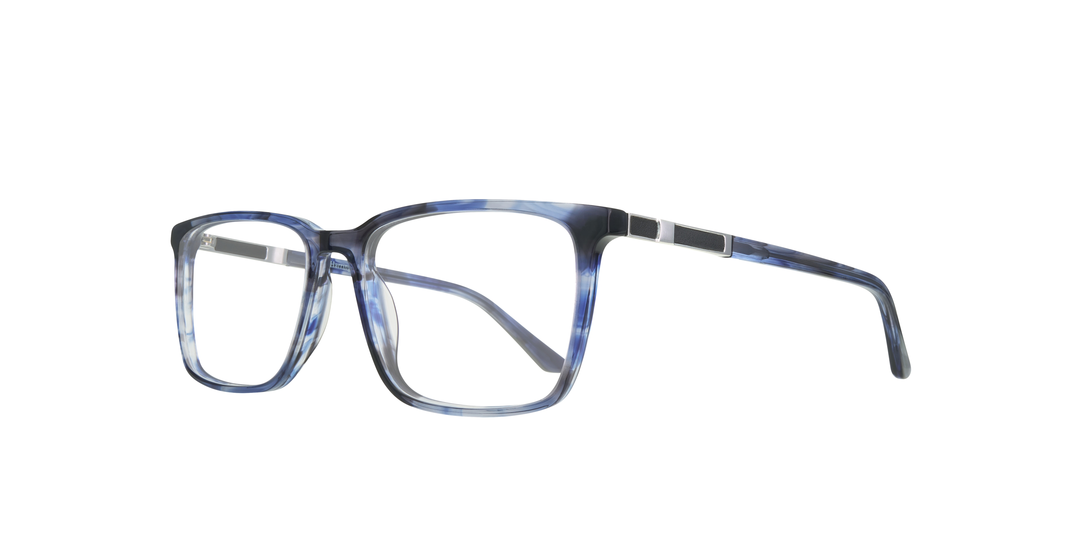 Jonas Blue Horn & Matte Silver Blue AcetateEyeglass Frames for Glasses Direct, Angle View
