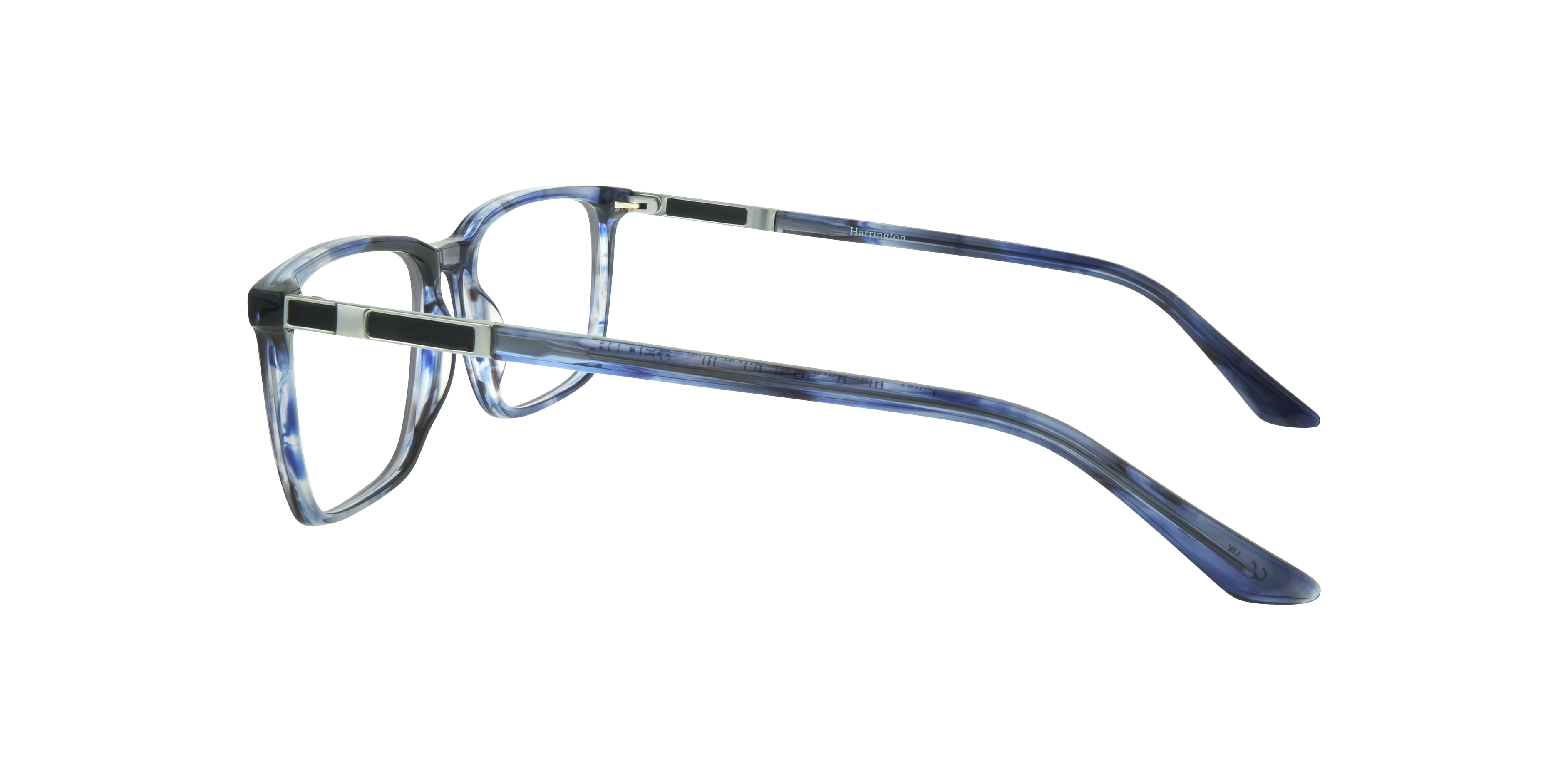 Jonas Blue Horn & Matte Silver Blue AcetateEyeglass Frames for Glasses Direct, Side View
