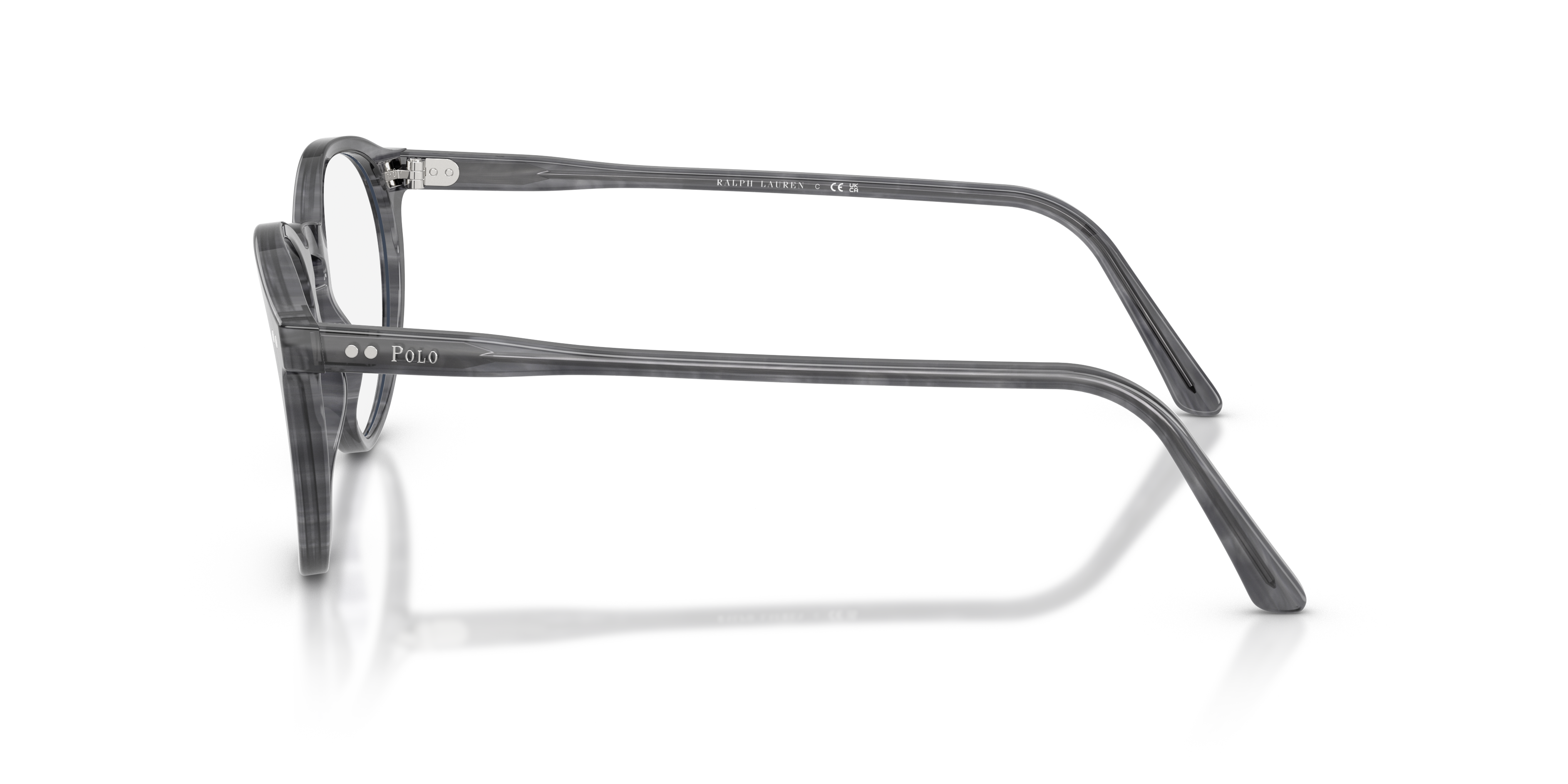 PH2083 Shiny Striped Grey AcetateEyeglass Frames for Glasses Direct, Side View