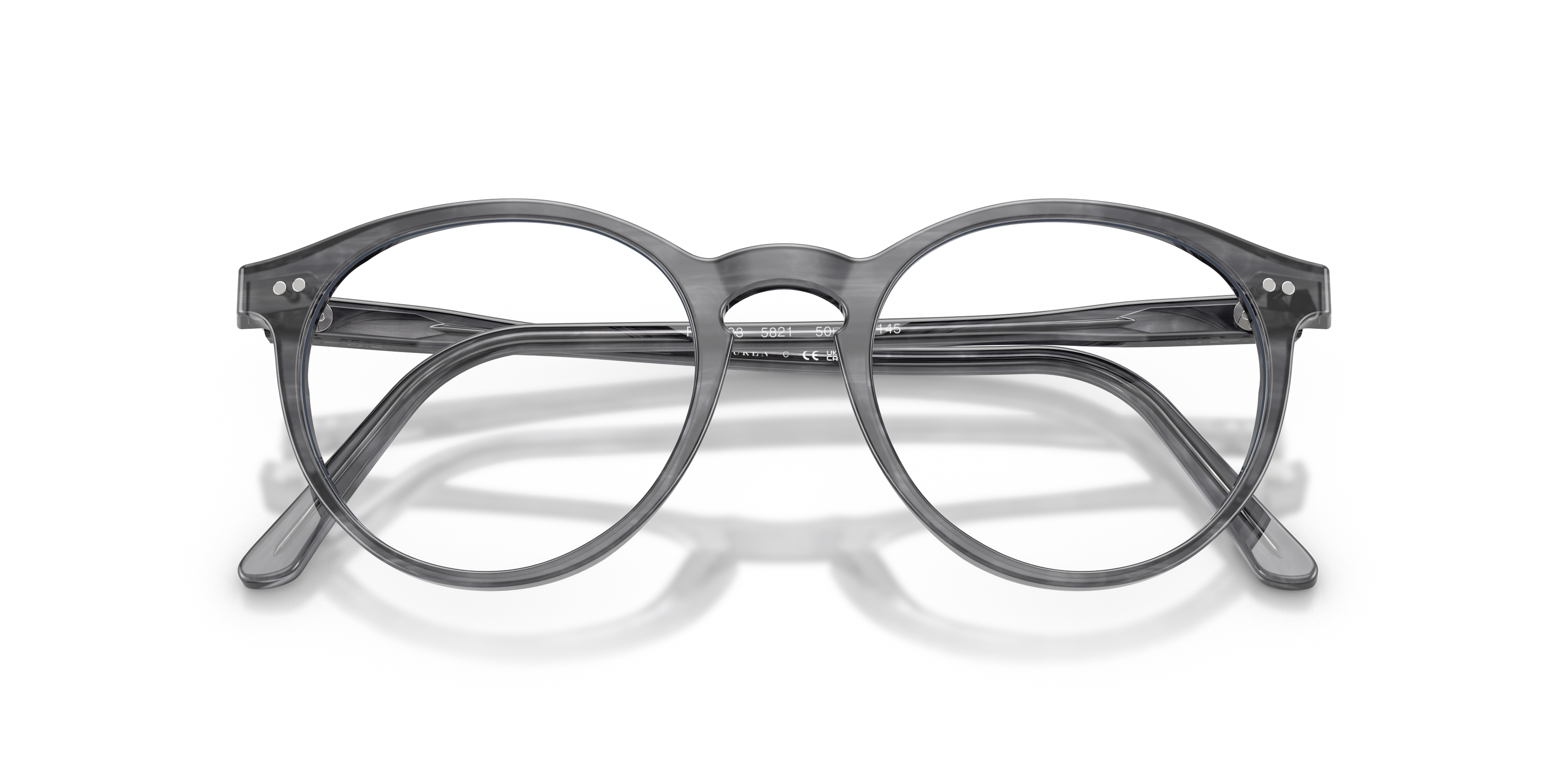 PH2083 Shiny Striped Grey AcetateEyeglass Frames for Glasses Direct, Closed View