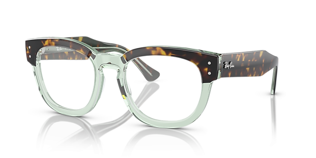 RB0298V Havana On Transparent Green AcetateEyeglass Frames for Glasses Direct, Angle View