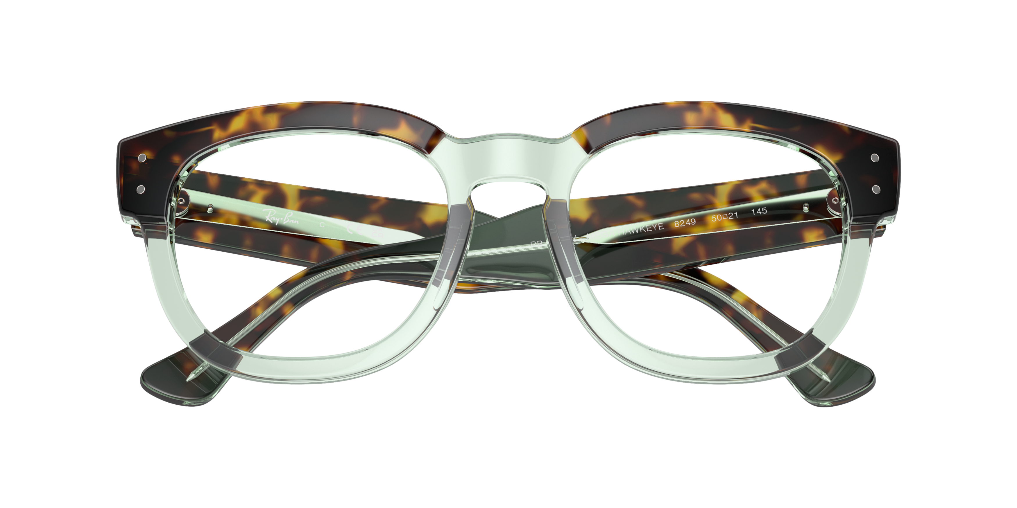 RB0298V Havana On Transparent Green AcetateEyeglass Frames for Glasses Direct, Closed View