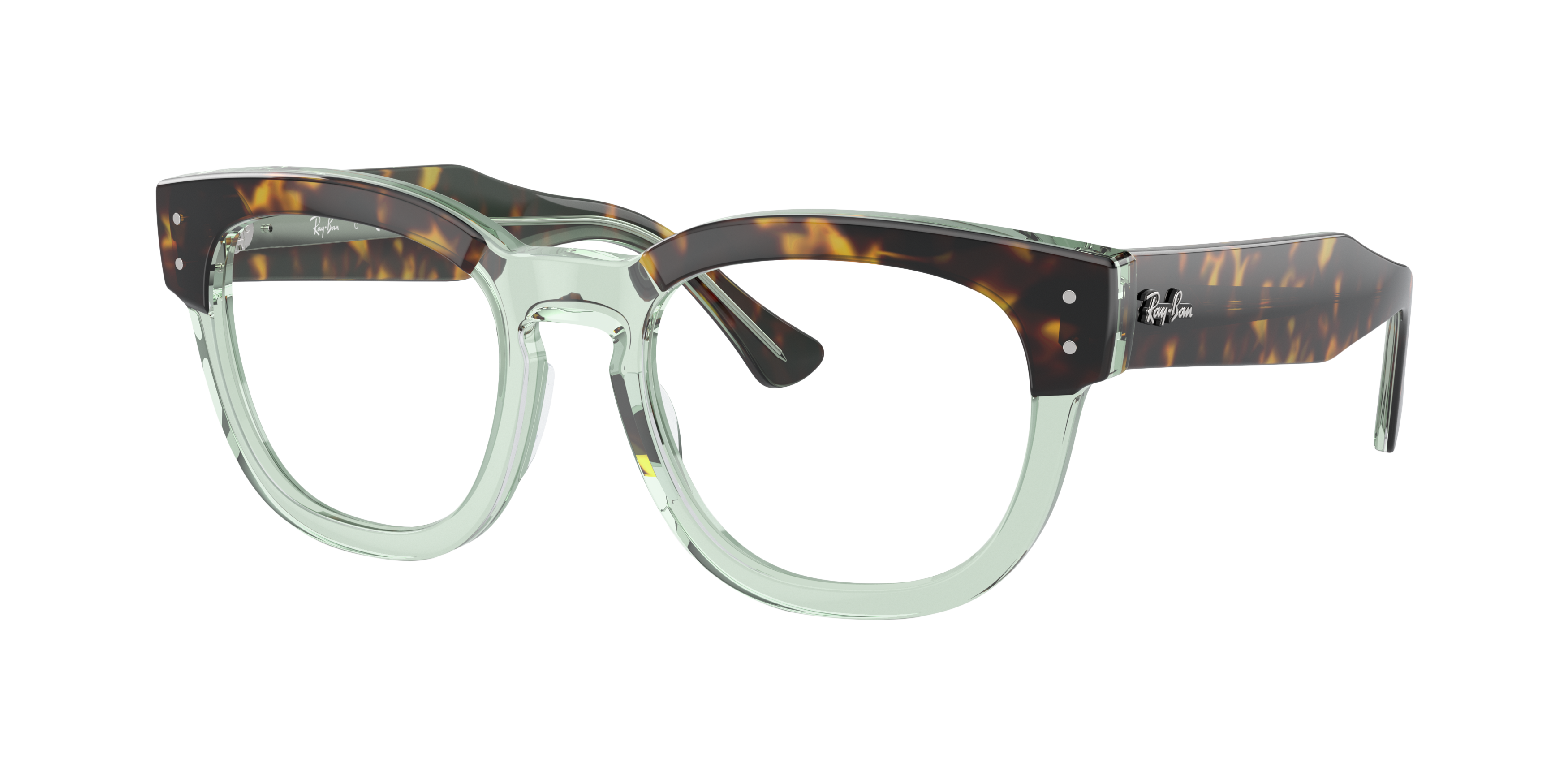 RB0298V Havana On Transparent Green AcetateEyeglass Frames for Glasses Direct, Angle View