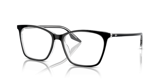 RB5422 Black On Transparent AcetateSunglass Frames for Glasses Direct, Angle View