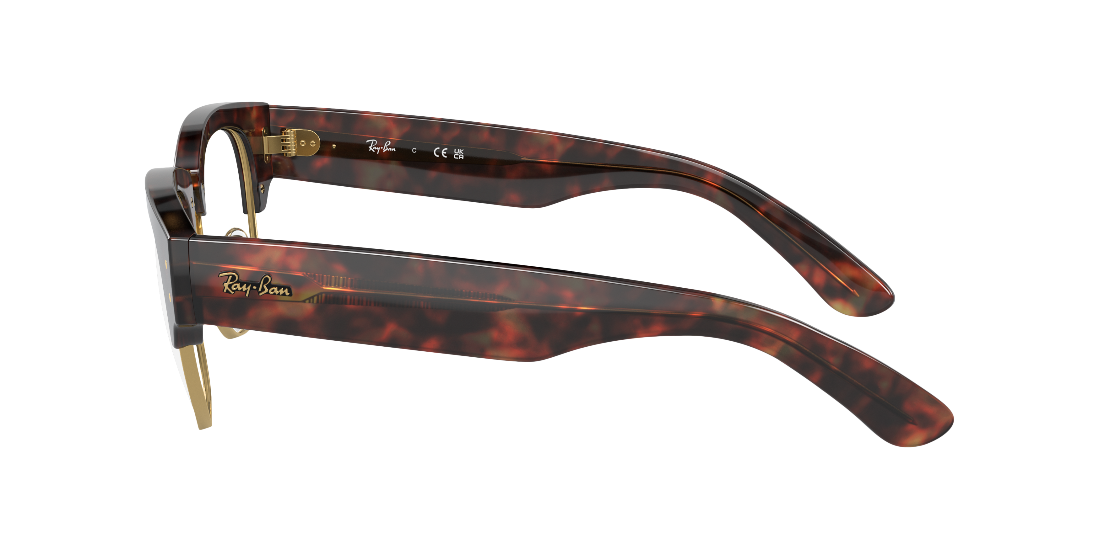 RB0316V Tortoise On Gold PlasticEyeglass Frames for Glasses Direct, Side View