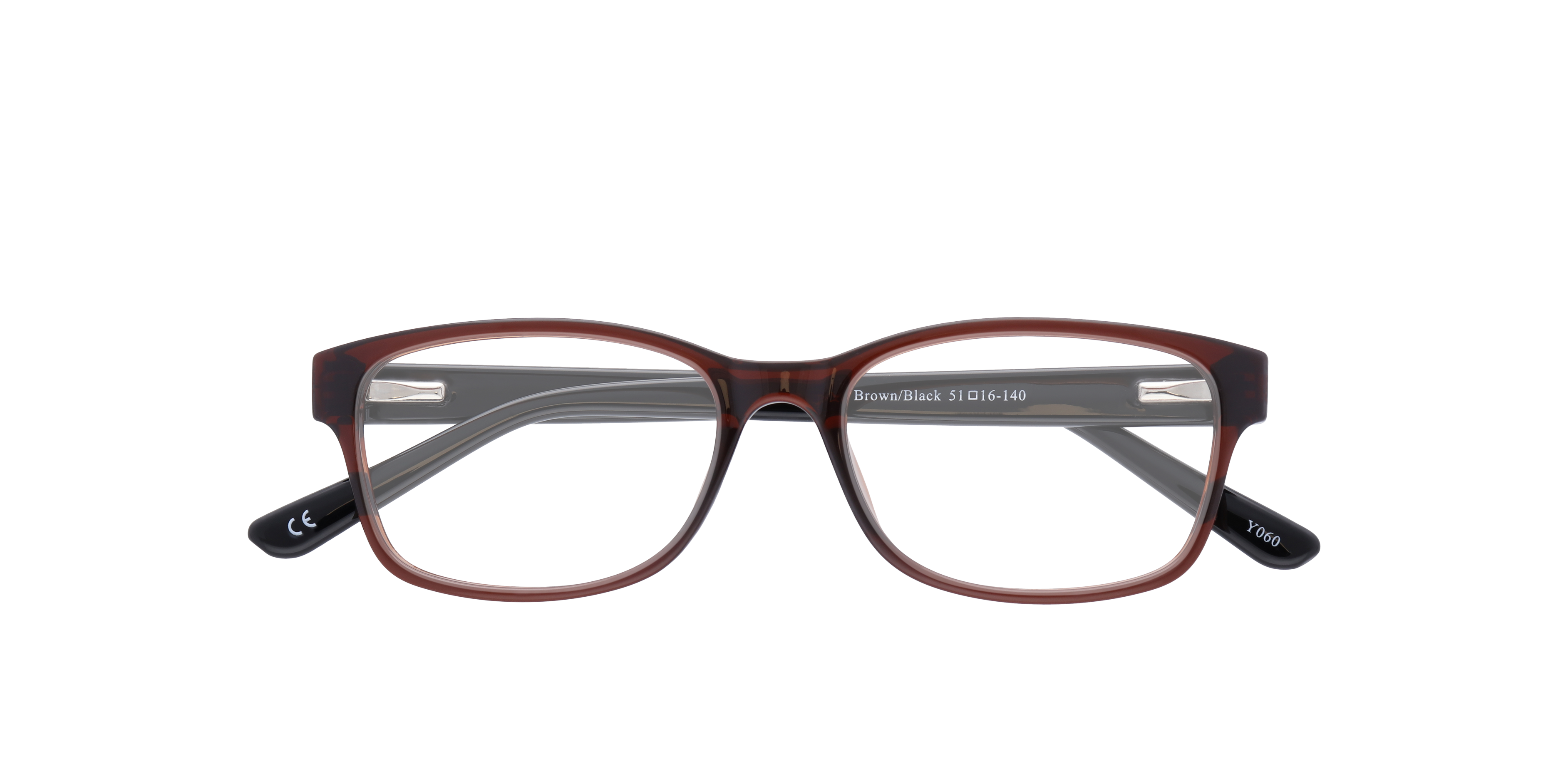 Dewy Brown & Black PlasticEyeglass Frames for Glasses Direct, Closed View