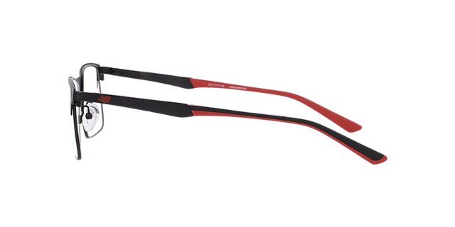 Nb4192 Black Red MetalEyeglass Frames for Glasses Direct, Side View