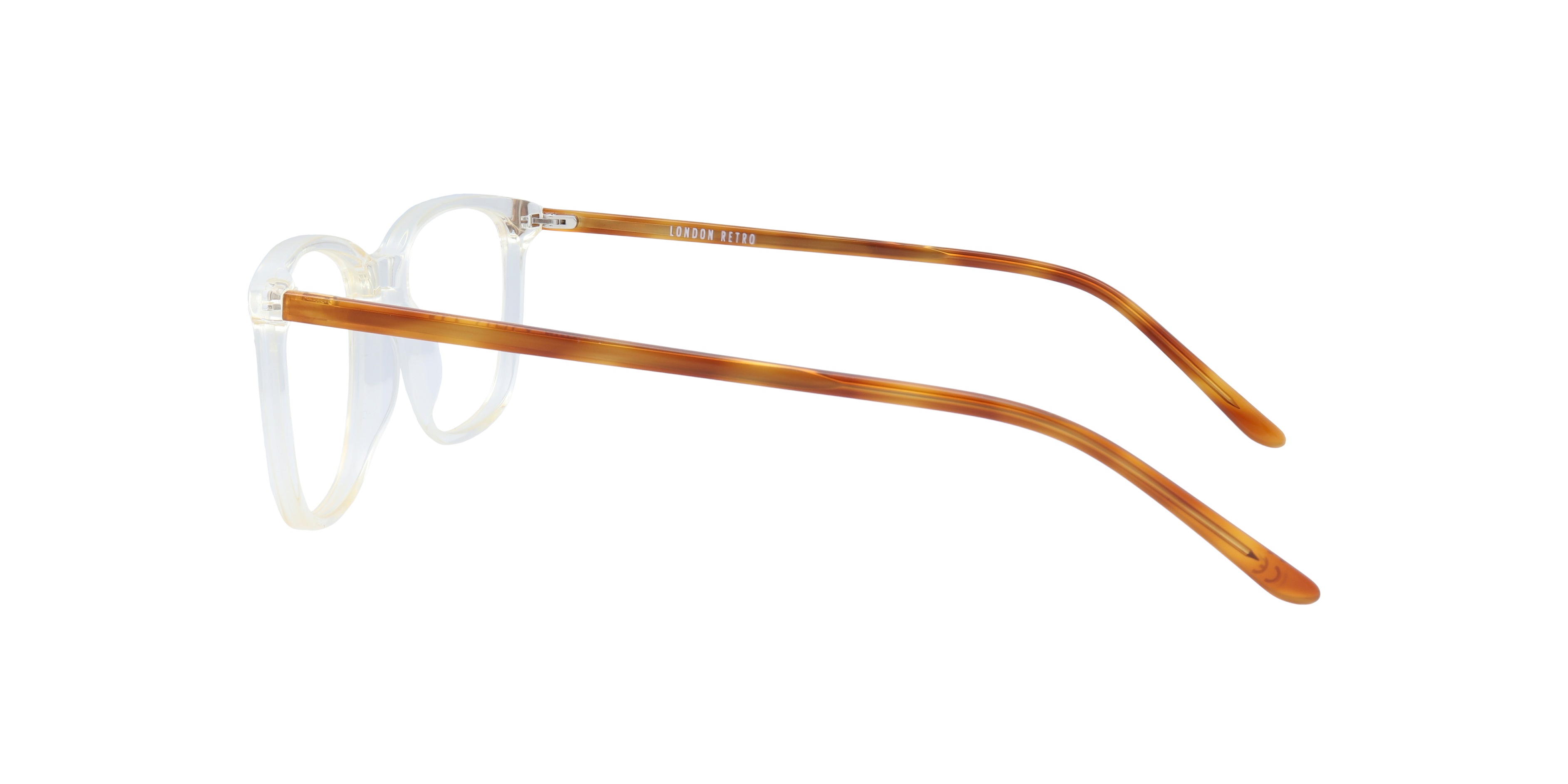 Lucas Clear & Brown AcetateSunglass Frames for Glasses Direct, Side View