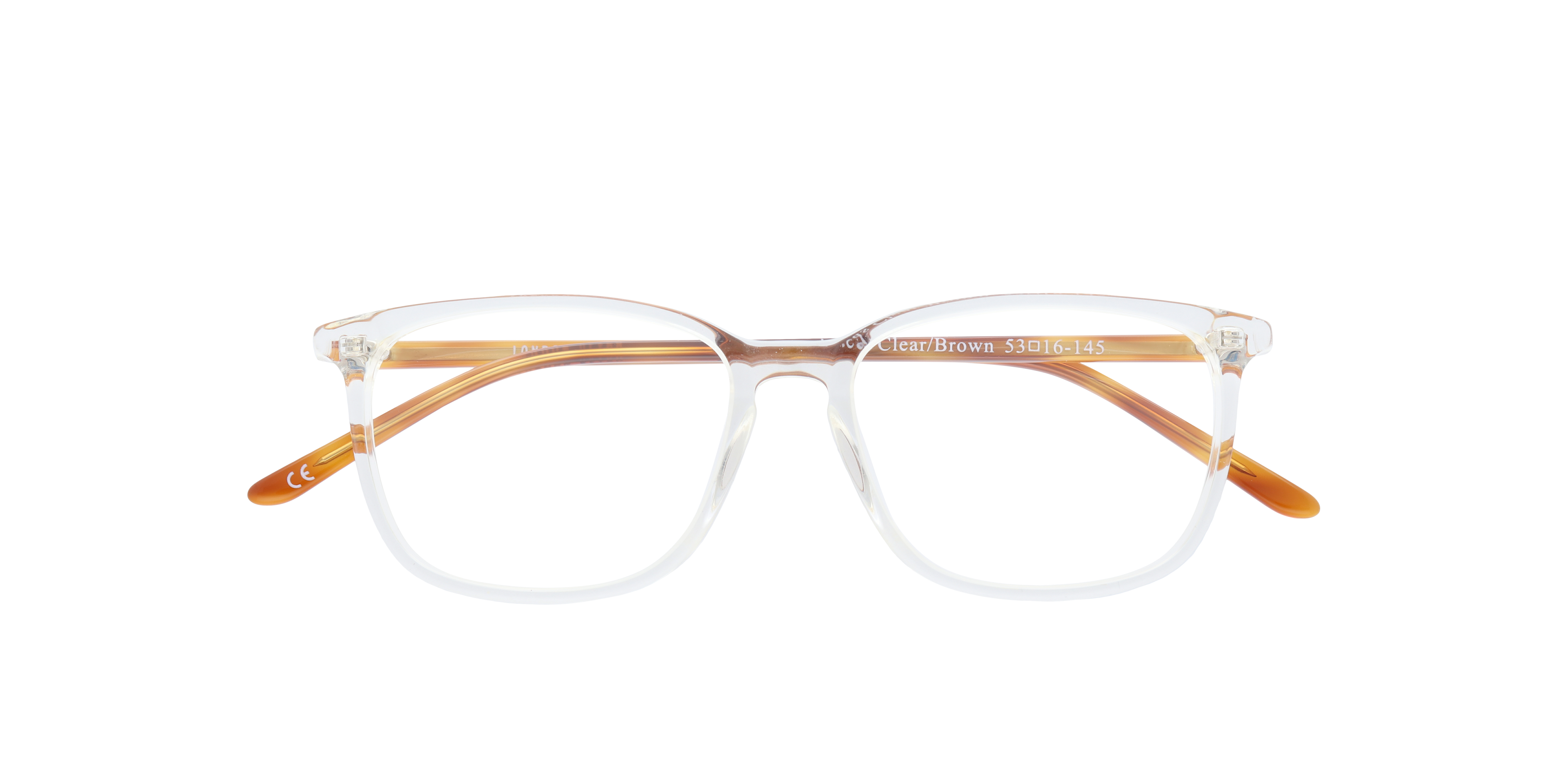 Lucas Clear & Brown AcetateSunglass Frames for Glasses Direct, Closed View
