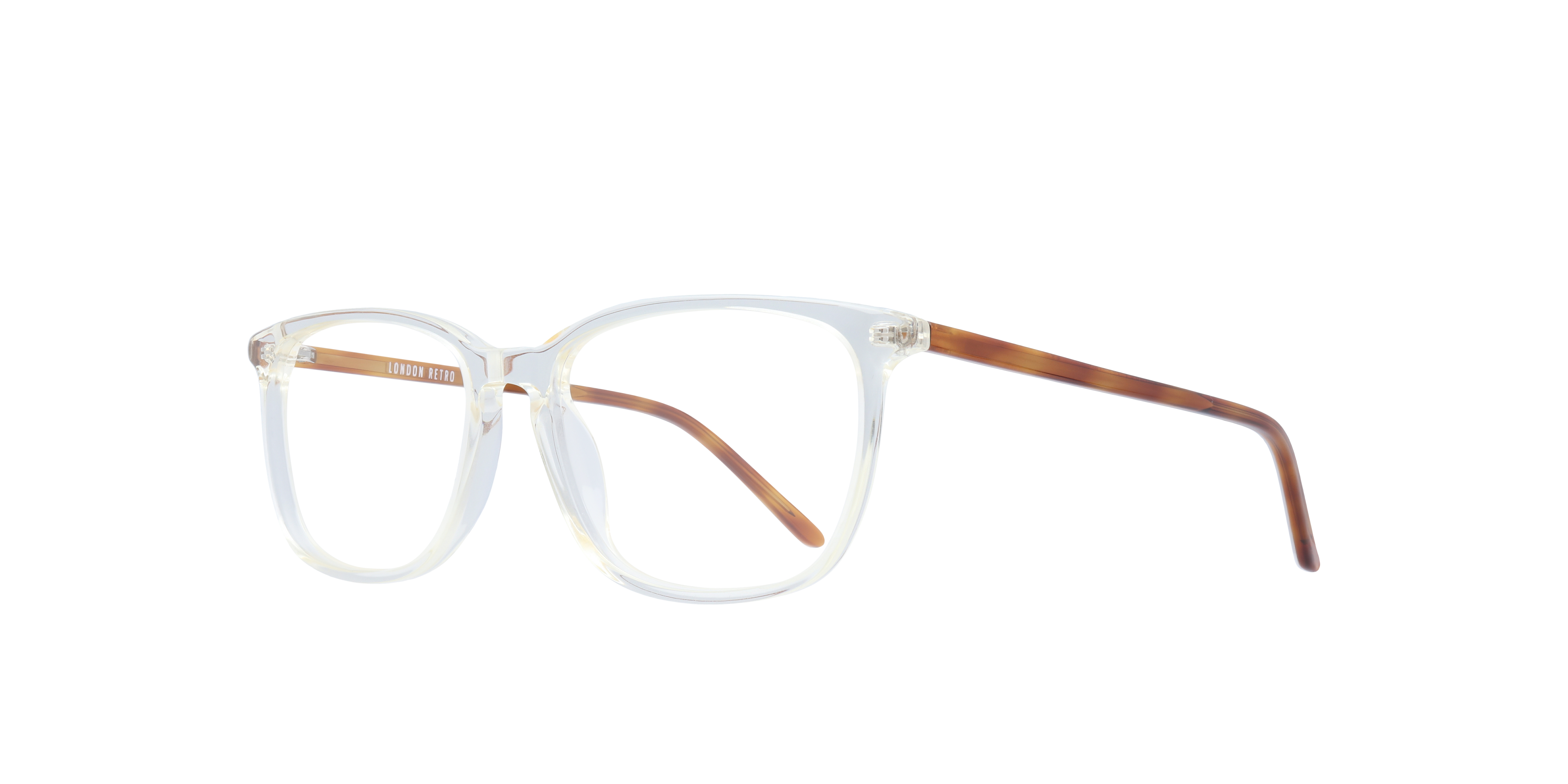 Lucas Clear & Brown AcetateSunglass Frames for Glasses Direct, Angle View