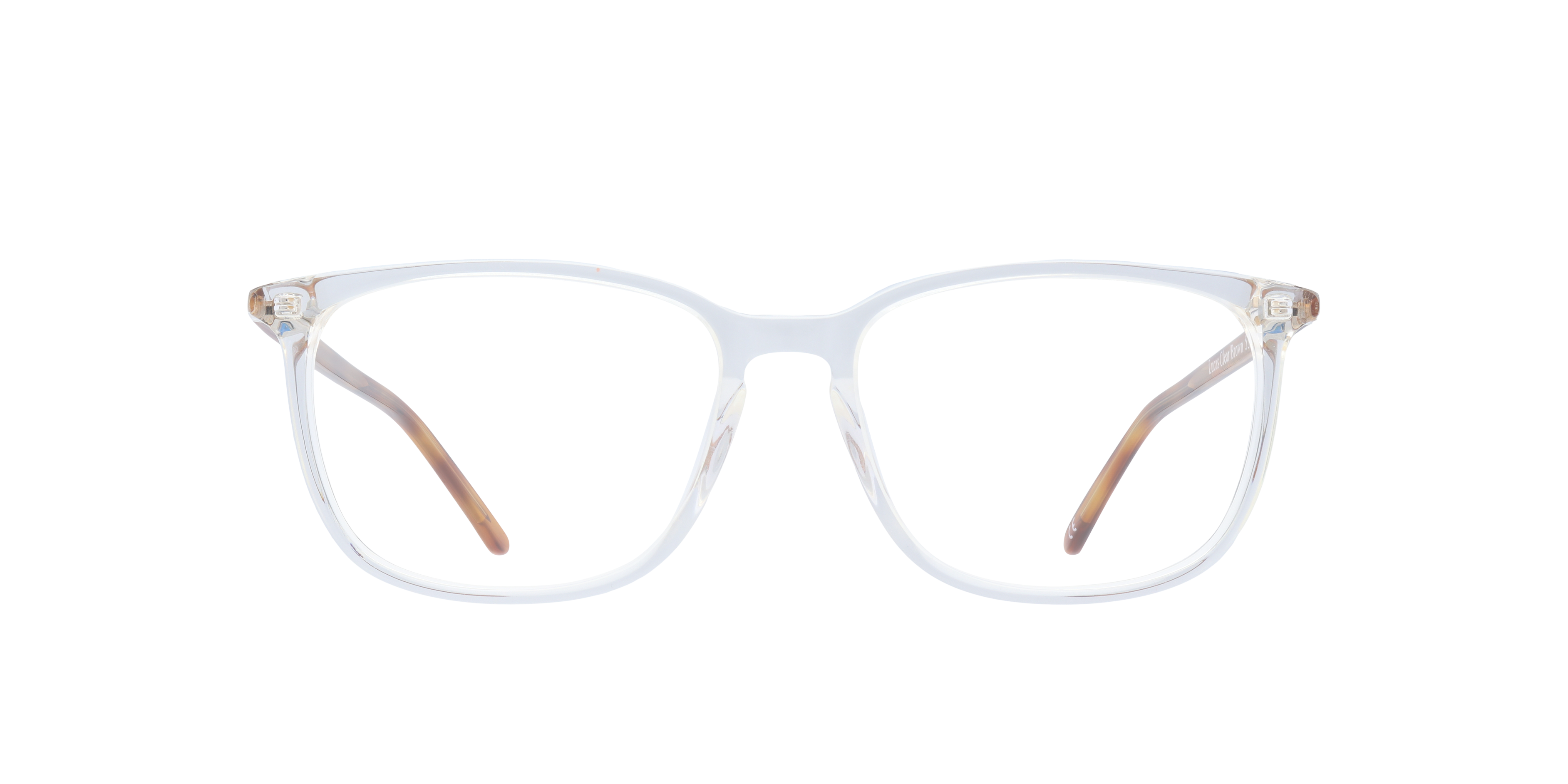Lucas Clear & Brown AcetateSunglass Frames for Glasses Direct, Front View