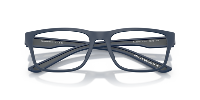 EA3276U Rubberized Matte Blue PlasticEyeglass Frames for Glasses Direct, Closed View