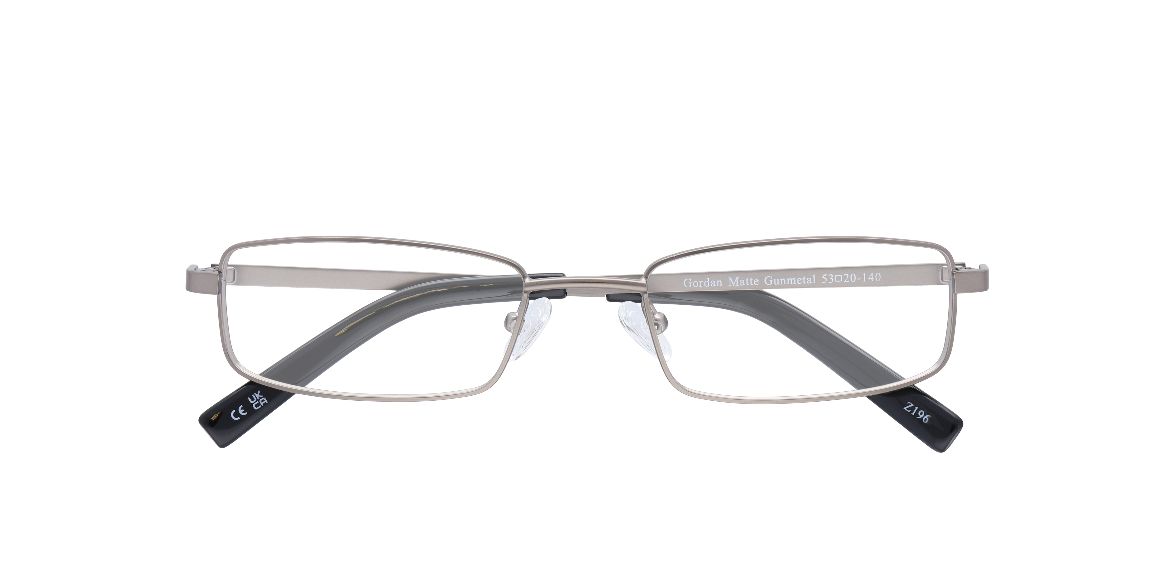Gordan Matte Gunmetal MetalEyeglass Frames for Glasses Direct, Closed View
