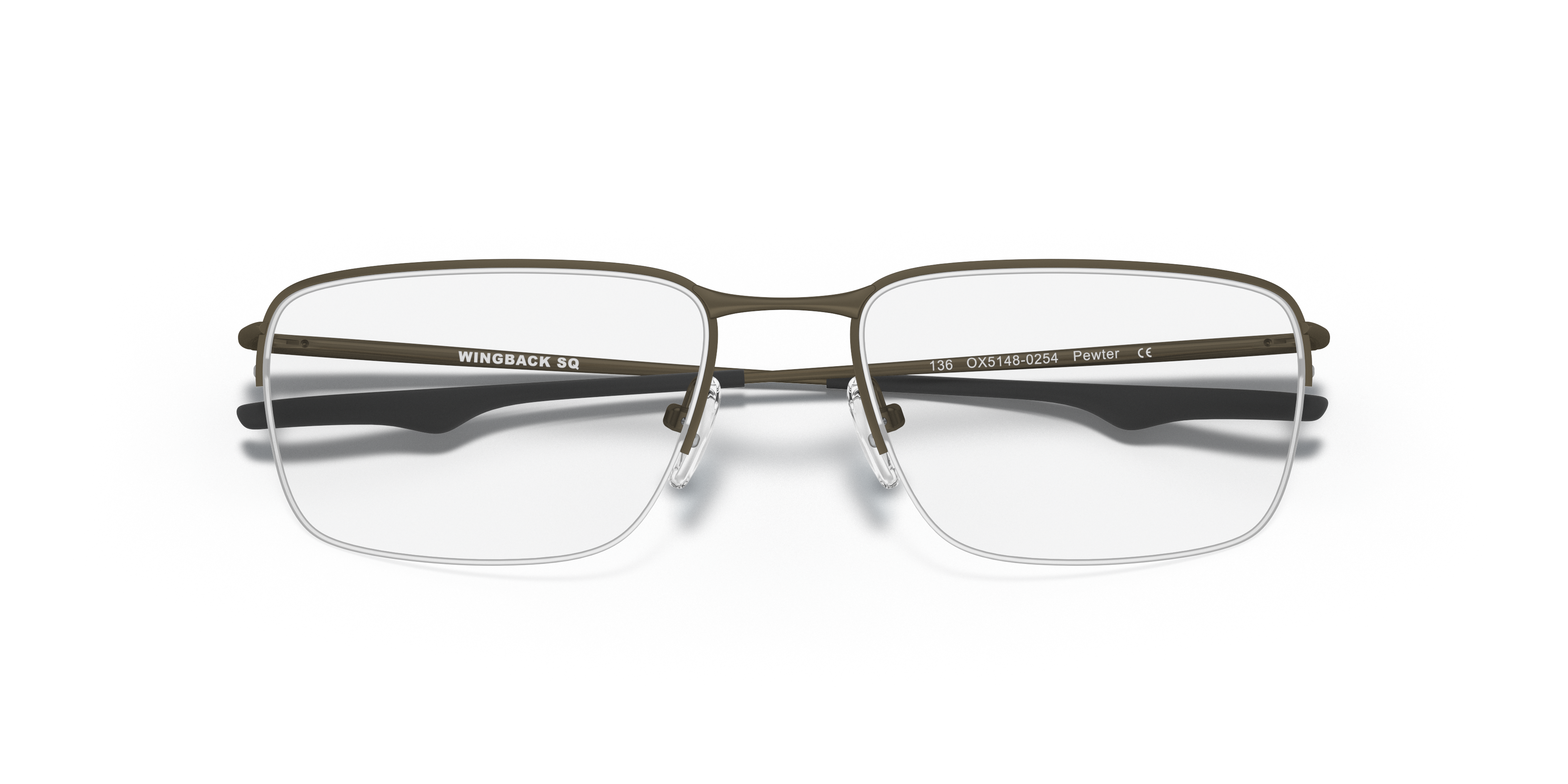 Wingback SQ Pewter TitaniumEyeglass Frames for Glasses Direct, Closed View