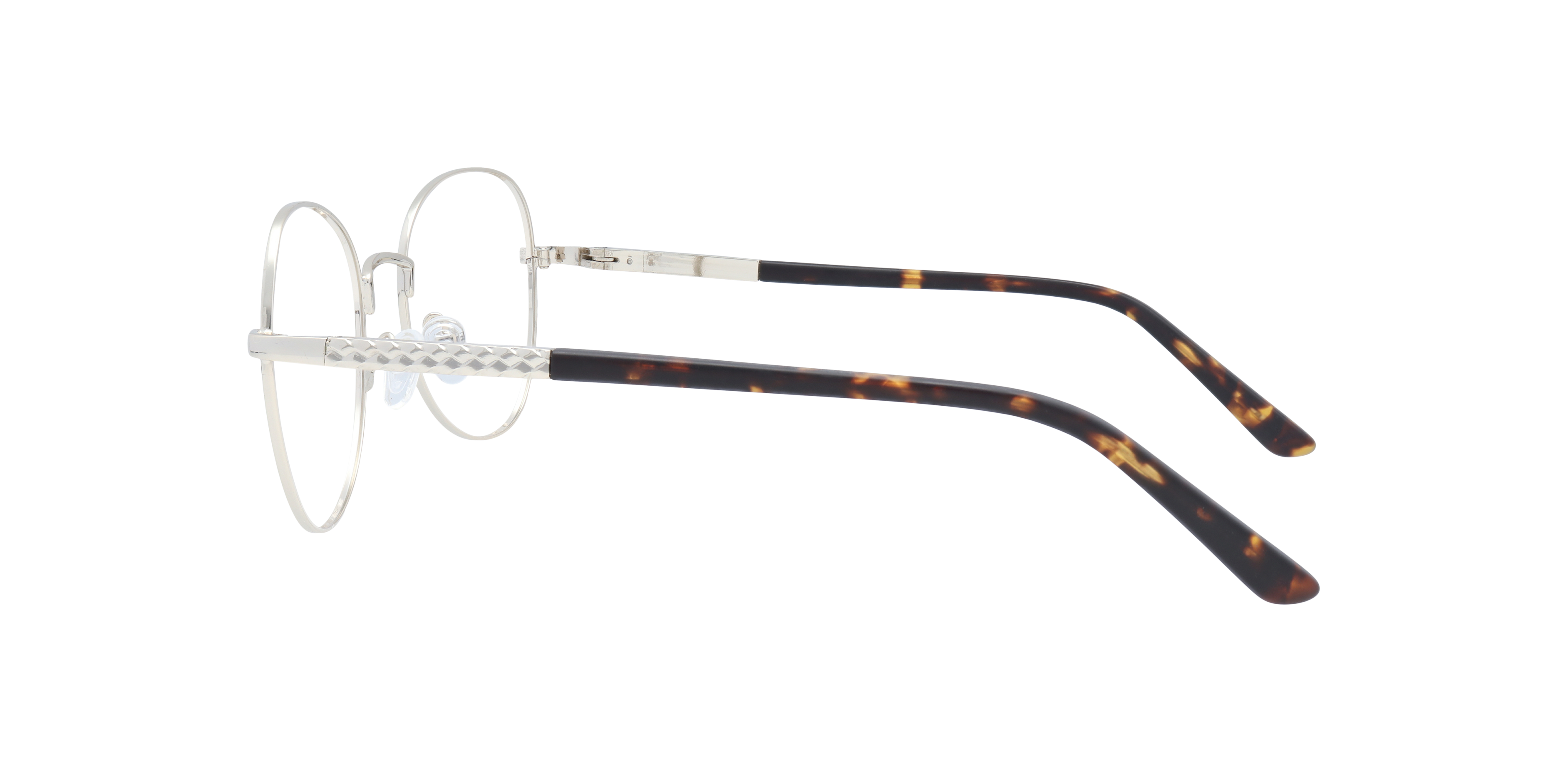 Aida Shiny Gold MetalEyeglass Frames for Glasses Direct, Side View