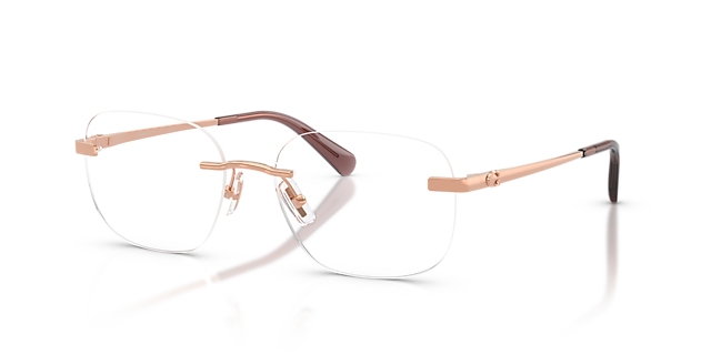 HC5206D Shiny Rose Gold MetalEyeglass Frames for Glasses Direct, Angle View