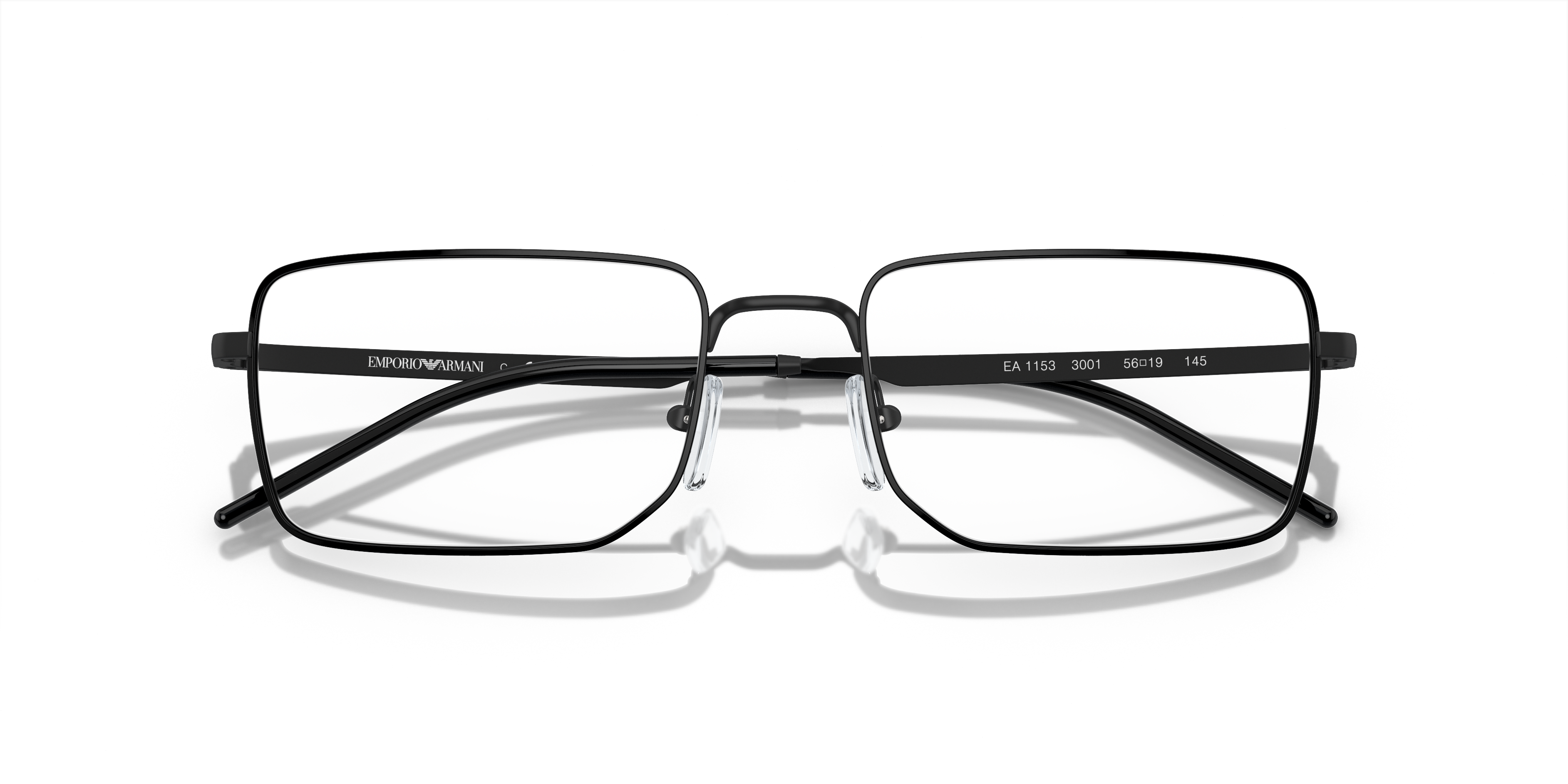 EA1153 Matte Black MetalEyeglass Frames for Glasses Direct, Closed View