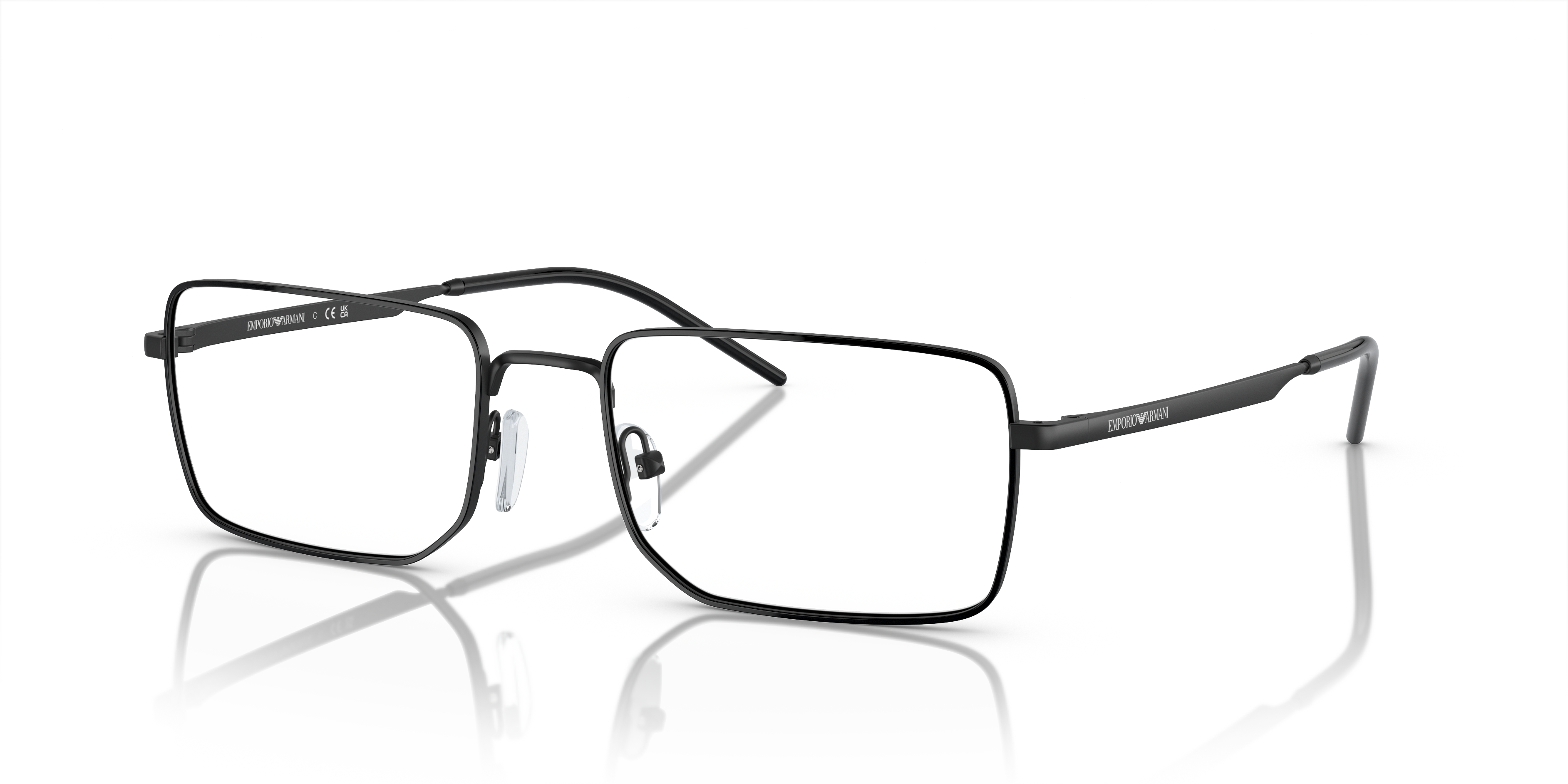 EA1153 Matte Black MetalEyeglass Frames for Glasses Direct, Angle View
