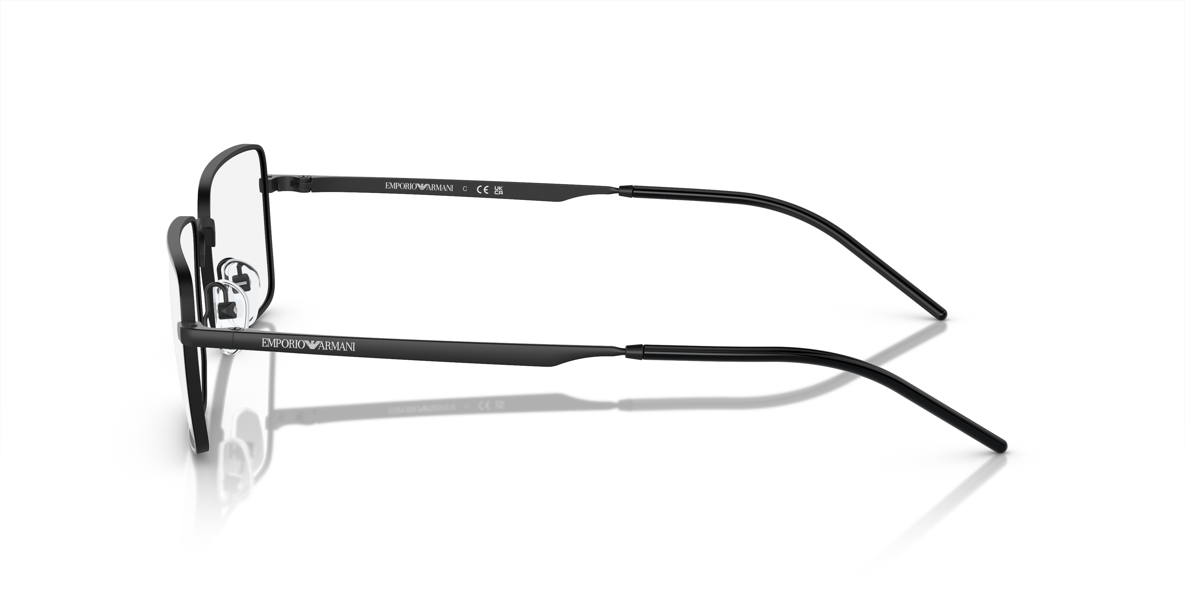 EA1153 Matte Black MetalEyeglass Frames for Glasses Direct, Side View