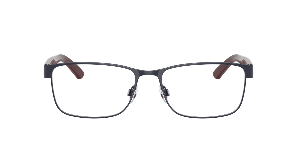 Polo Ralph Lauren Men's Shiny Navy Blue,Navy,Tortoise Shiny Navy Blue Rectangle Metal Eyeglasses Online - Full Rim - Ph1157 Large