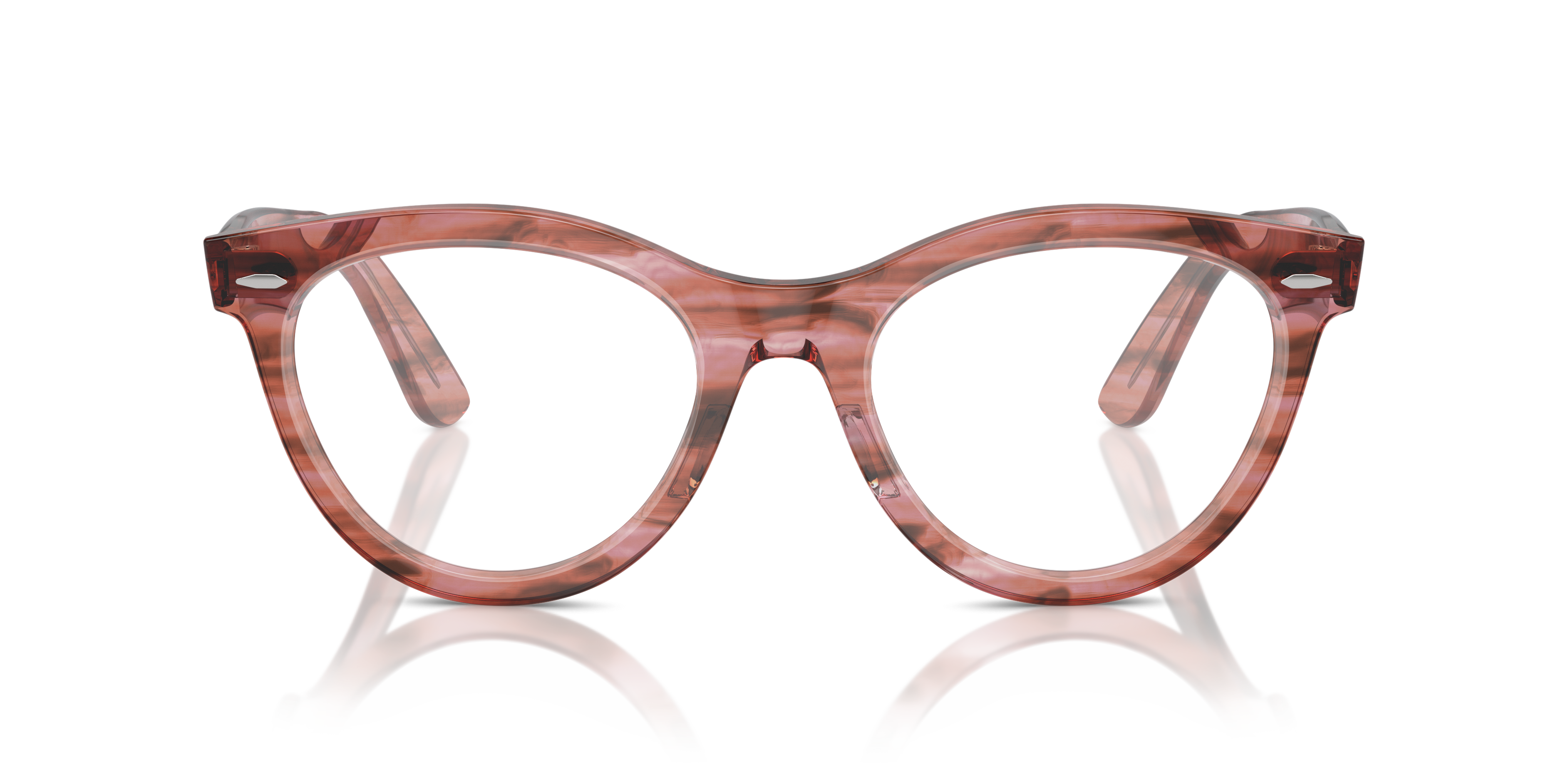 RB2241V Striped Transparent Pink PlasticEyeglass Frames for Glasses Direct, Front View