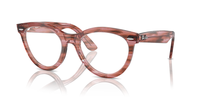 RB2241V Striped Transparent Pink PlasticSunglass Frames for Glasses Direct, Angle View