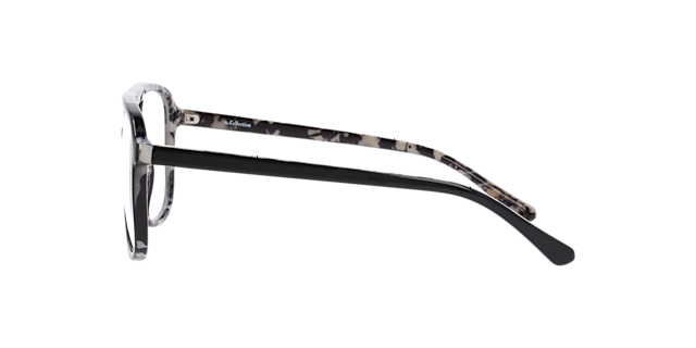 Max Black On Grey Havana PlasticEyeglass Frames for Glasses Direct, Side View