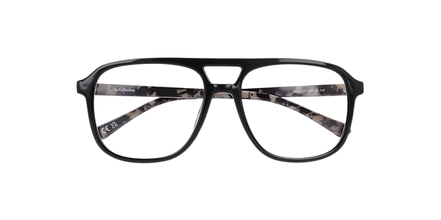 Max Black On Grey Havana PlasticEyeglass Frames for Glasses Direct, Closed View