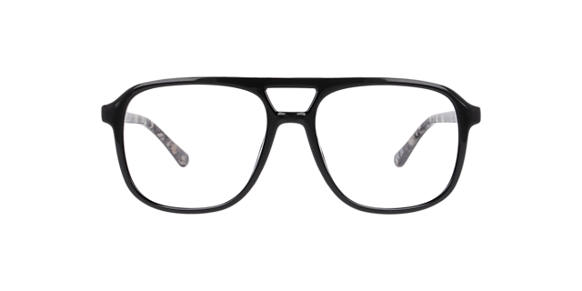 Max Black On Grey Havana PlasticEyeglass Frames for Glasses Direct, Front View