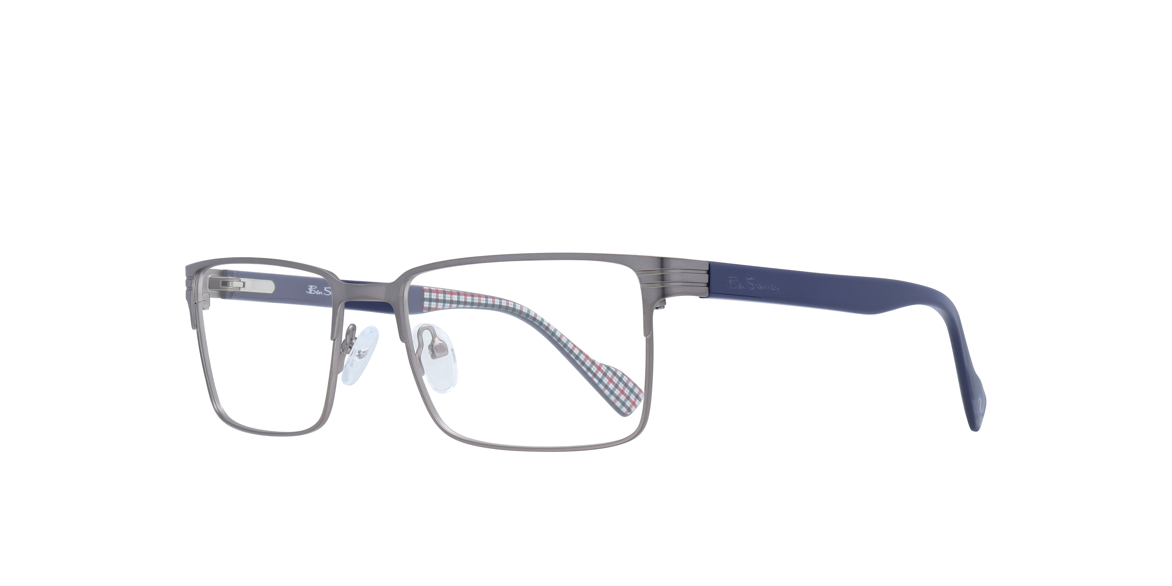 Brook BN Gunmetal PlasticEyeglass Frames for Glasses Direct, Angle View