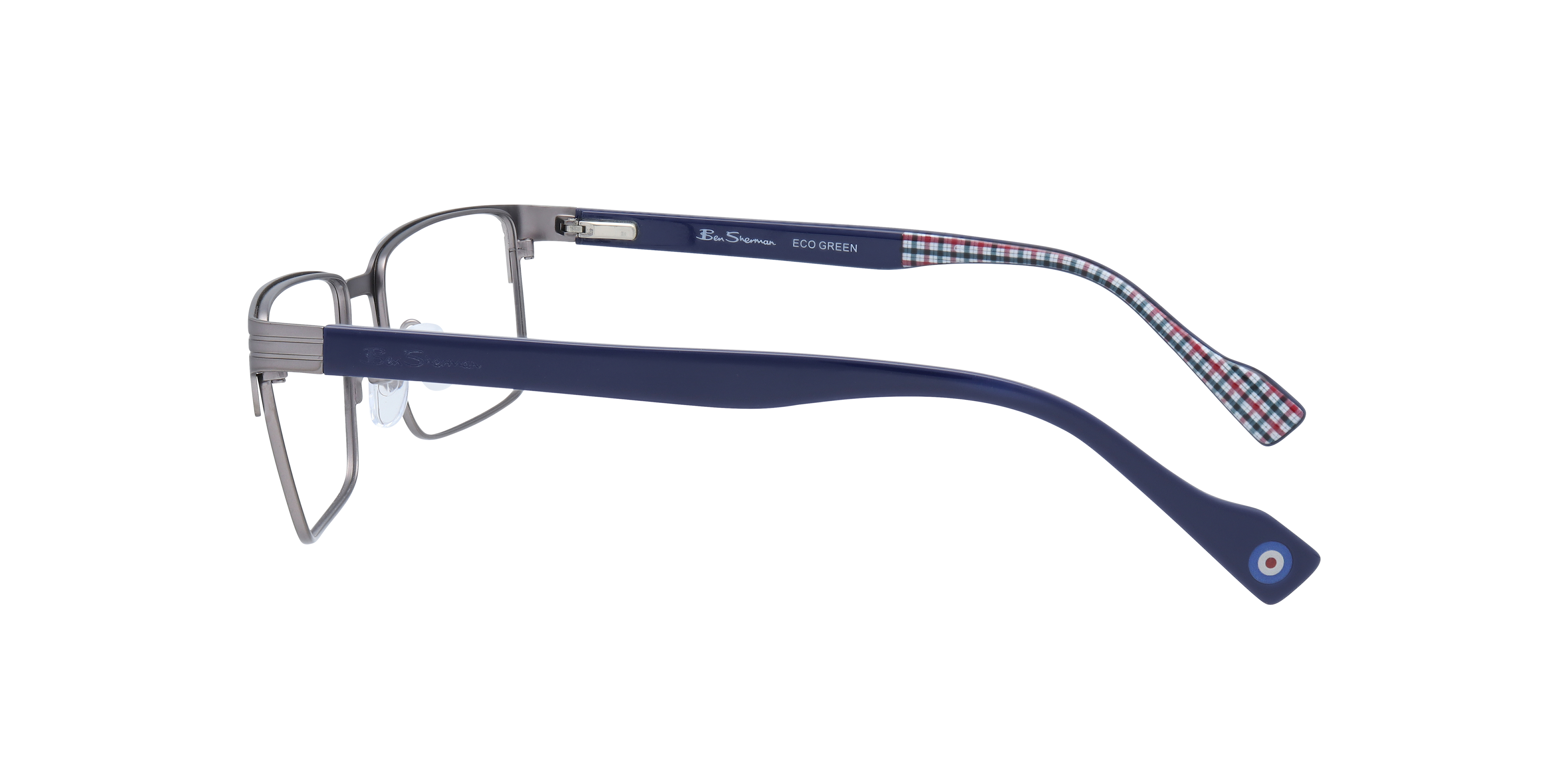 Brook BN Gunmetal PlasticEyeglass Frames for Glasses Direct, Side View