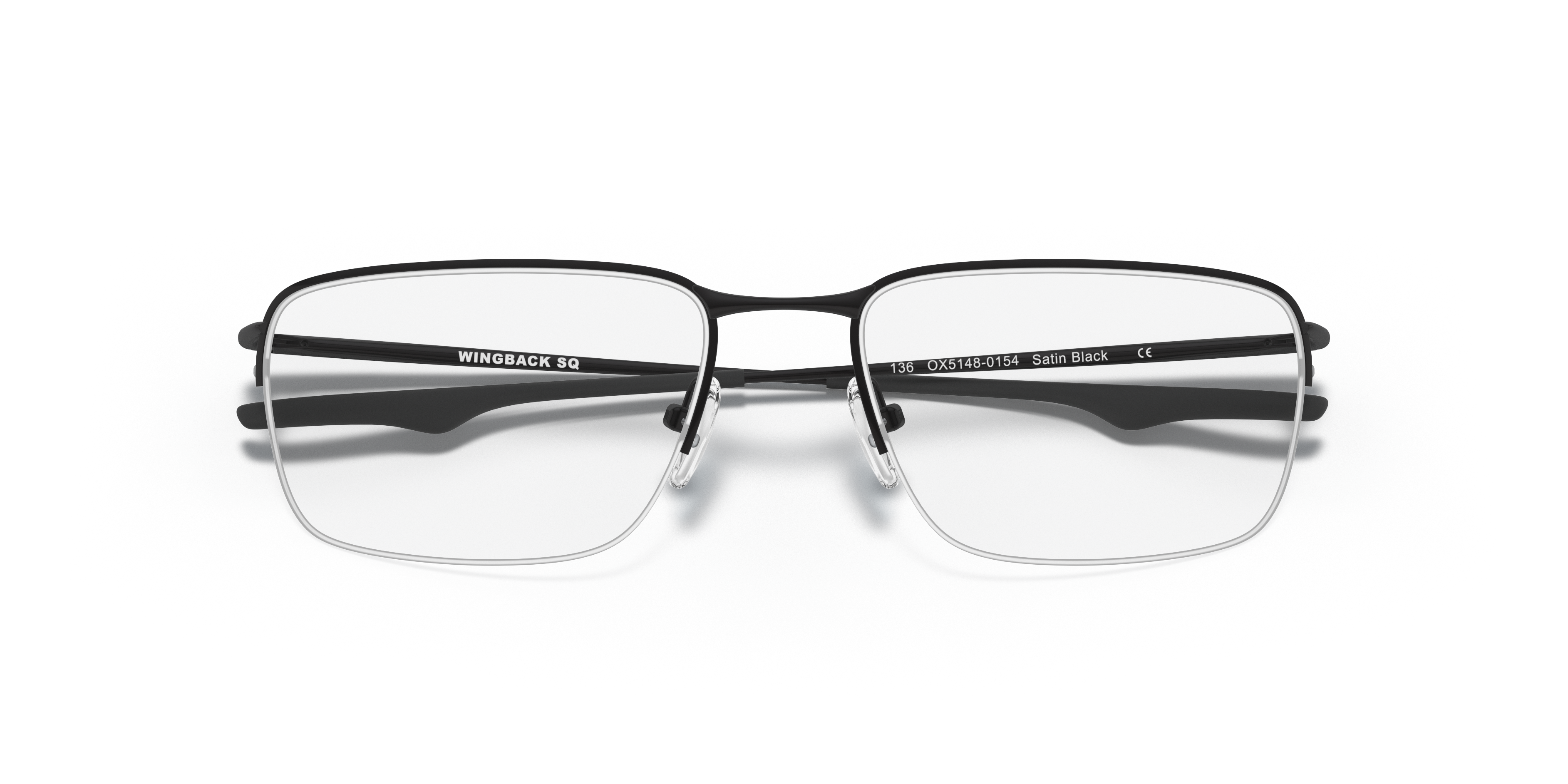 Wingback SQ Satin Black TitaniumEyeglass Frames for Glasses Direct, Closed View