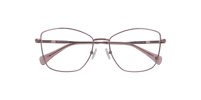 Merton Pink MetalEyeglass Frames for Glasses Direct, Closed View