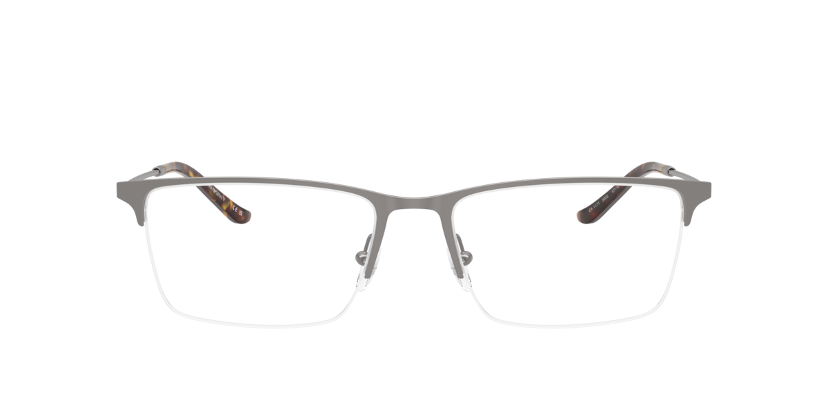 Emporio Armani Men's Matte Gunmetal Rectangle Metal Eyeglasses Online - Semi Rim - Ea1171