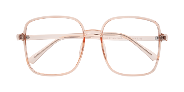 Hannah Crystal Nude PlasticEyeglass Frames for Glasses Direct, Closed View