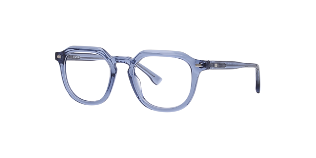 Malachi Crystal Blue AcetateEyeglass Frames for Glasses Direct, Angle View