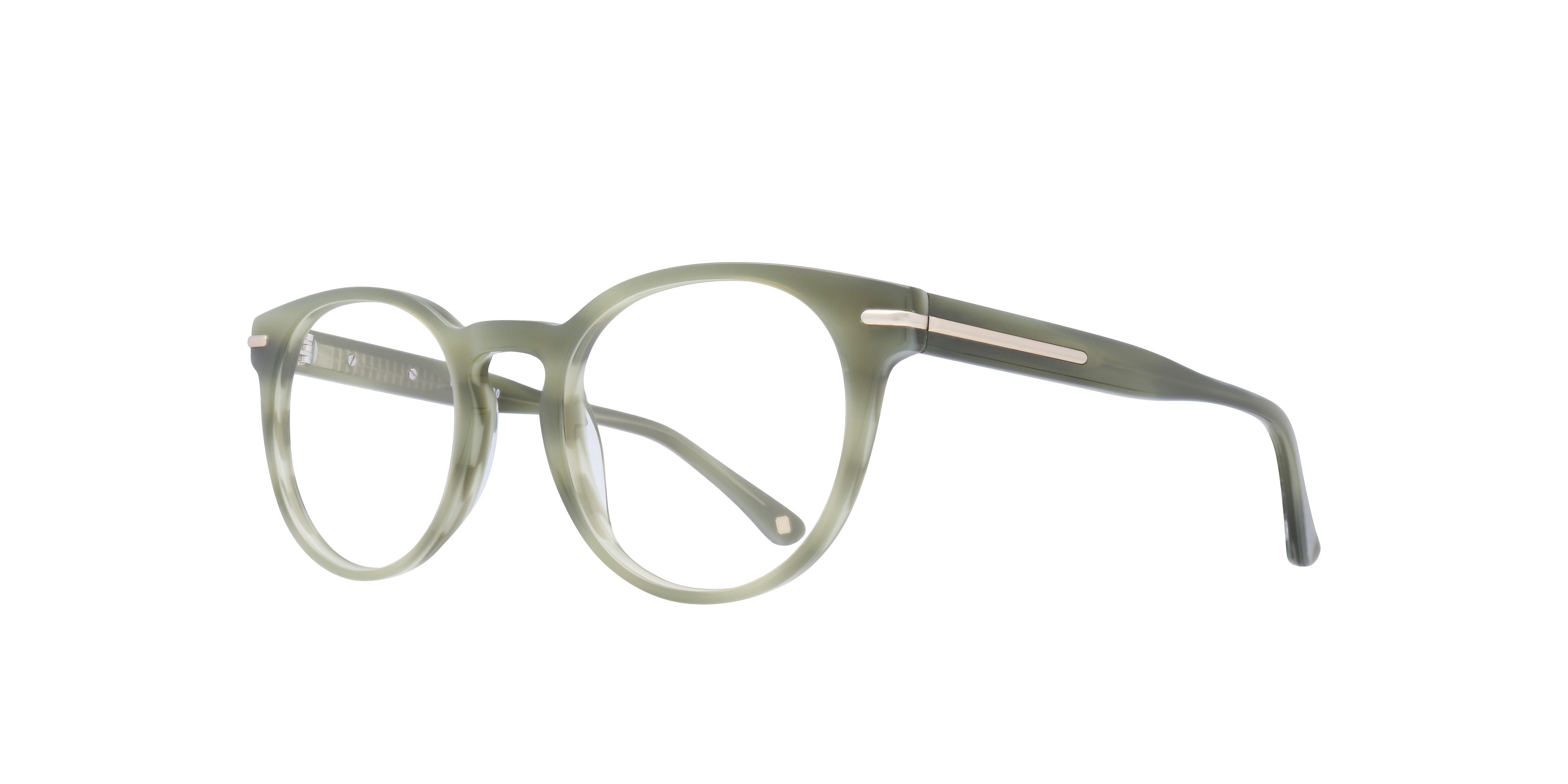 Dalston Shiny Khaki Horn AcetateEyeglass Frames for Glasses Direct, Angle View